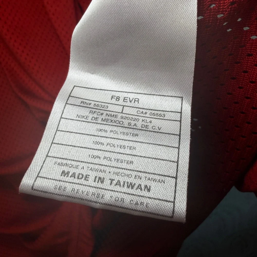 Vintage Nike Fit Mesh‎ Jersey Shirt Mens Large Red Black V-Neck Swoosh F8 EVR